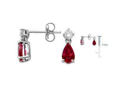 Rhodium Plated CZ Studded Gemstone Earring